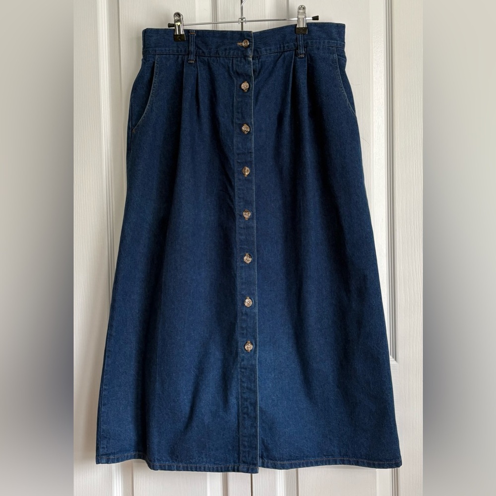 LANDS END WOMENS SKIRT, DENIM, size 16